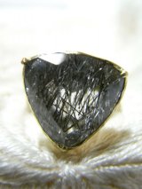 画像: K18YG トルマリンクォーツ　トリリアントカット　約5.58ct リング 12号 [18r15] 