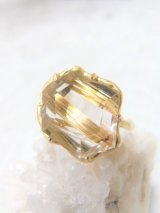 画像: K18YG ルチルクォーツ5.52ct  11号 六角形ファンシーカット[18r33] 